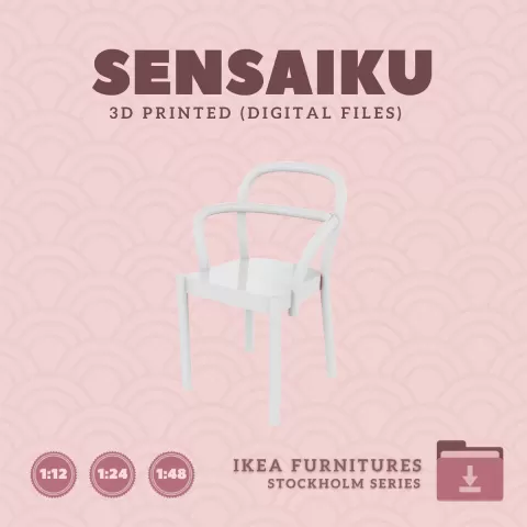 Miniature Replica 31. STOCKHOLM 2025 Chair for Miniature Dollhouse - IKEA - 3D Print Instant Downloa