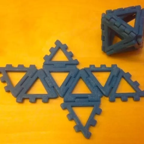Customizable hinge/snap Octahedron net by mathgrrl
