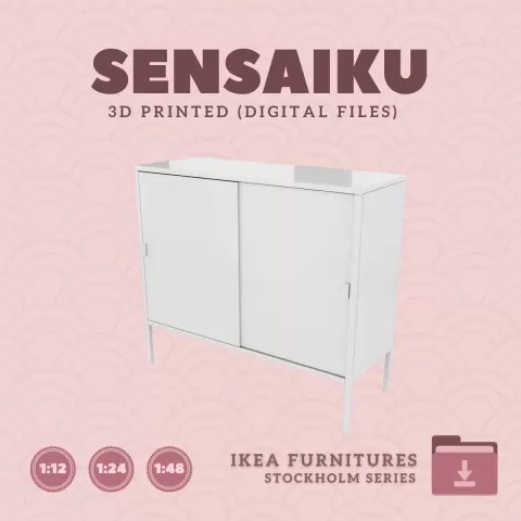 Miniature Replica 23. STOCKHOLM 2025 Cabinet V3 for Miniature Dollhouse - IKEA - 3D Print Instant Do