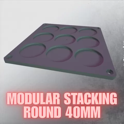 Modular Stacking & Transport System | Round 40mm | Tabletop & Wargaming Baseholder - Stapelsystem