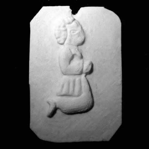 Medal depicting a kneeling child at The British Museum, London by Scan The World