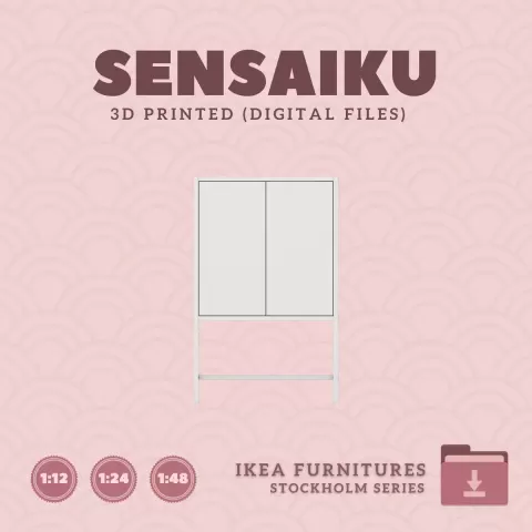 Miniature Replica 20. STOCKHOLM 2025 Cabinet for Miniature Dollhouse - IKEA - 3D Print Instant Downl