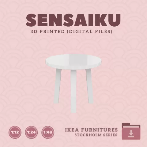 Miniature Replica 15. STOCKHOLM 2025 Side Table V3 for Miniature Dollhouse - IKEA - 3D Print Instant
