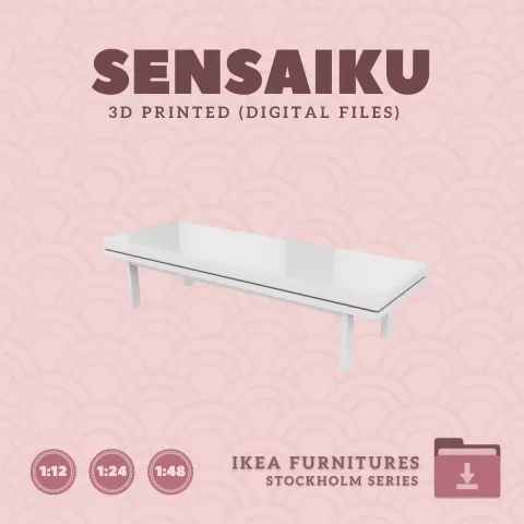 Miniature Replica 10. STOCKHOLM 2025 Bench with Pad for Miniature Dollhouse - IKEA - 3D Print Instan