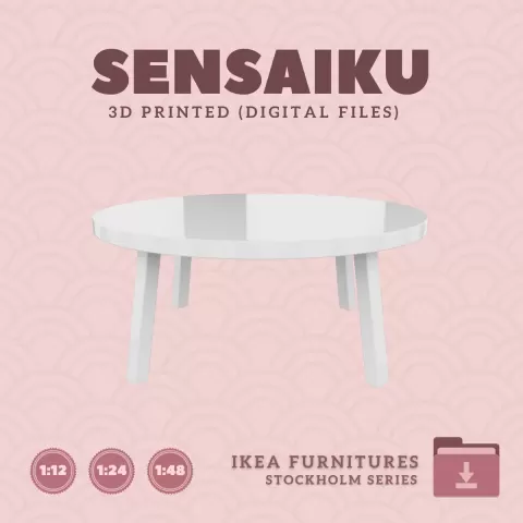 Miniature Replica 02. STOCKHOLM 2025 Coffee Table for Miniature Dollhouse - IKEA - 3D Print Instant