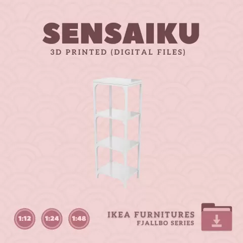 Miniature Replica 03. FJALLBO Shelf Unit for Miniature Dollhouse - IKEA - 3D Print Instant Download
