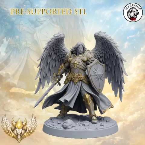 Tharion, Guardian of Radiant Gate / Fantasy Miniature STL for DnD / RPG Tabletop – 3D Printable STL (pre-supported) by Decimus3D Studio