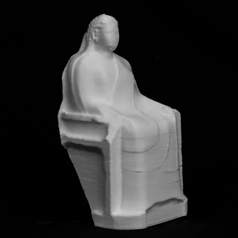 Seated Male Statue at The British Museum, London by Scan The World