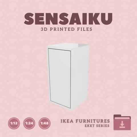 Miniature Replica 03. EKET Cabinet for Miniature Dollhouse - IKEA - 3D Print Instant Download