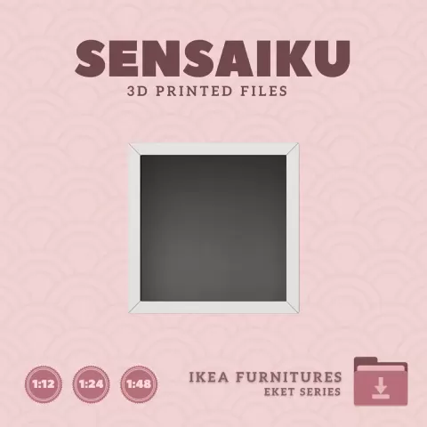 Miniature Replica 02. EKET Shelf Unit for Miniature Dollhouse - IKEA - 3D Print Instant Download