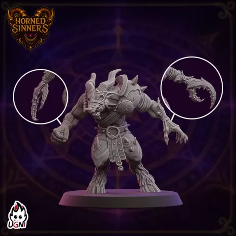 x2 Beastman #06 - Chaosborn proxy (Baroque Chaos Style) - UGNI - Fantasy Football by UGNI Miniatures