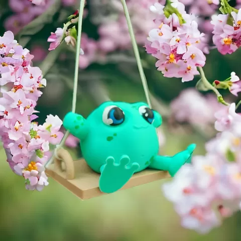 Frog on a Swing by 3DJPDESIGNS