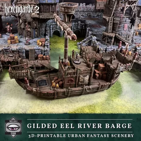 'Gilded Eel' River Barge by Tired World Studio