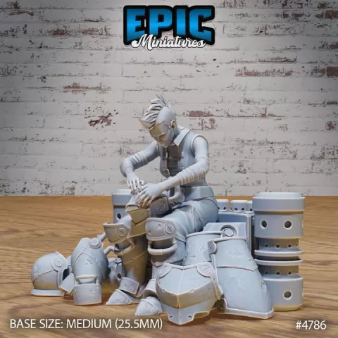 Exosuit Artificer Female Maintenance / Heavy Exosuit / Steam Technology Warrior / Exoskelet Fighter / Steel War Robot / Battle Automaton / Humanoid Steampunk Construct / Invasion Army / Human Control Mechanism by Epic-Miniatures