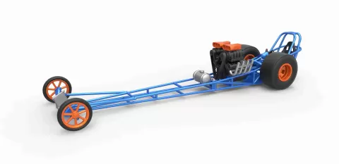 Front engine dragster with double supercharged V8 Scale 1:25 - 3DTechDesign