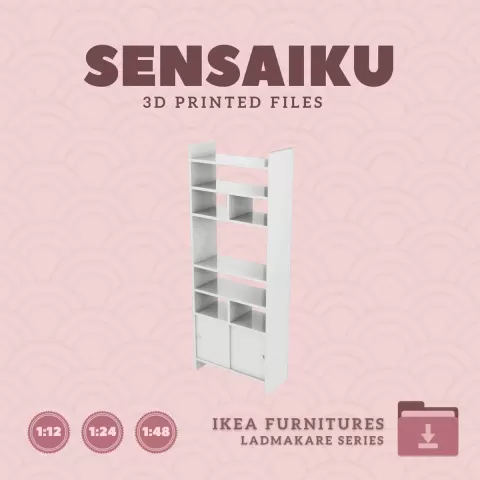 Miniature Replica 03. LADMAKARE Shelf Unit 32 In V2 for Miniature Dollhouse - IKEA - 3D Print Instan