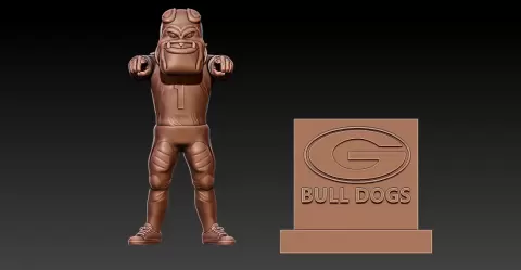 GEORGIA BULLDOGS FOOTBALL MASCOT STATUE - 3D PRINT - KHUONGTAINANG