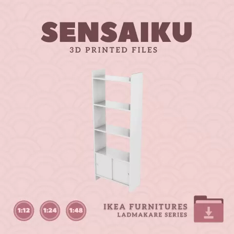 Miniature Replica 02. LADMAKARE Shelf Unit 32 In for Miniature Dollhouse - IKEA - 3D Print Instant D