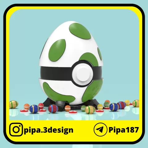 STORAGE CONTAINER - POKEBALLS POKEMON GO EASTER EGG - Pipa3D
