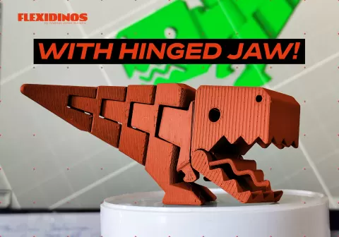 FlexiDinos Tessa the flexi T-Rex print in place articulated dinosaur with hinged jaw