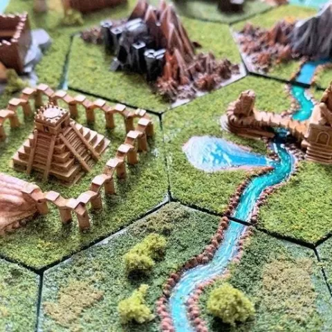 Wargaming Hex Tiles / Mighty Empires - Aztec / Lizardman