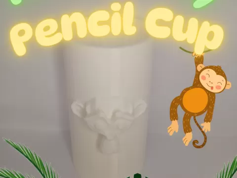 Tall Monkey Pencil Cup