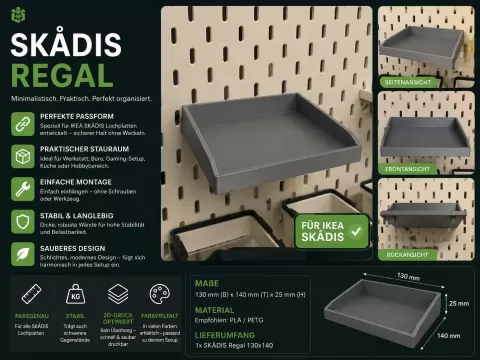 SKÅDIS Regal 130 × 140 mm