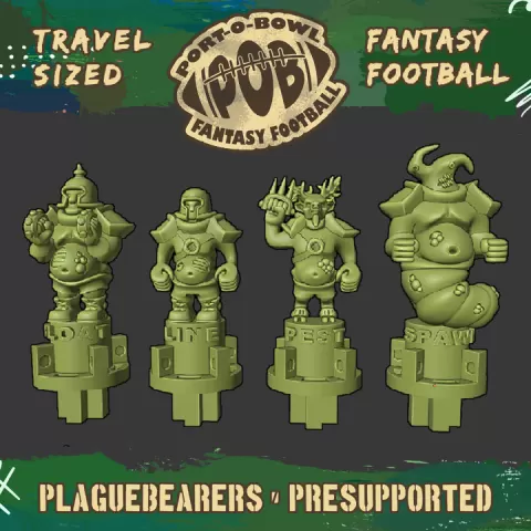 Port-O-Bowl: Travel-sized Fantasy Football Plaguebearers Team by Star Pharaoh Foundry
