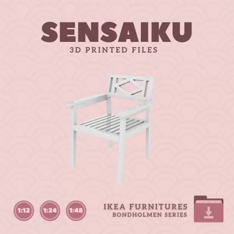 Miniature Replica 04. BONDHOLMEN Armchair for Miniature Dollhouse - IKEA - 3D Print Instant Download