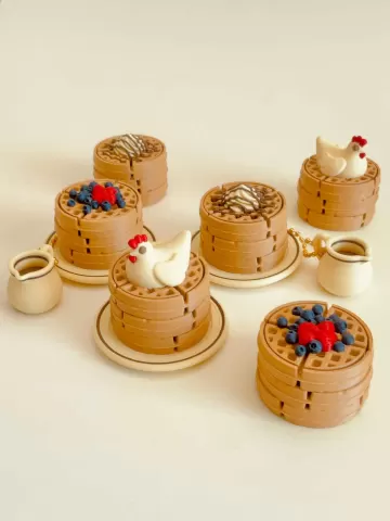Waffles Clicker Keychain Fidget Toy Bundle