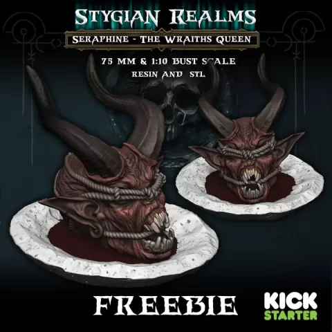 Stygian Realms - Seraphine, The Wraiths Queen - FREEBIE by Sculptorium of Madness