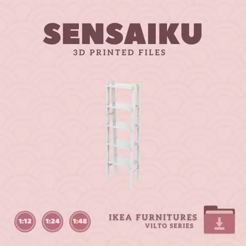 Miniature Replica 02. VILTO Shelf Unit for Miniature Dollhouse - IKEA - 3D Print Instant Download