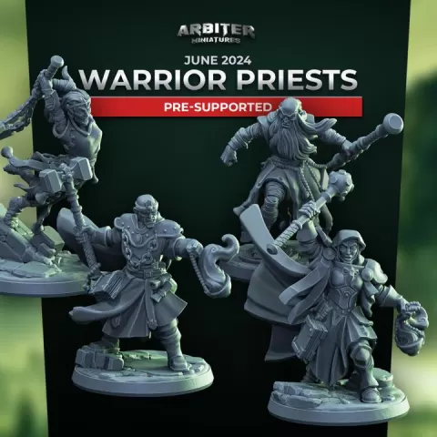 Arbiter Miniatures June 2024 Warrior Priests Presupported by Arbiter Miniatures - by Theis Haagh Jakobsen