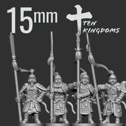 15mm Song Dynasty Spear Heavy Armoured Foot by Ten Kingdoms Miniatures