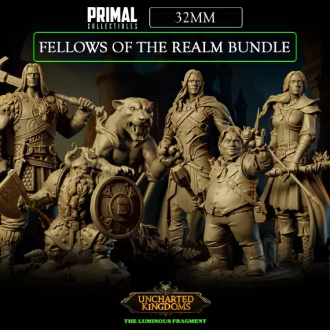 6 miniatures - 32mm - Fellows of the Realm Bundle - Uncharted Kingdoms by PRIMAL Collectibles