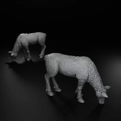 Grazing Megaloceros Females - Prehistoric Doe Set by StoneAxe Miniatures