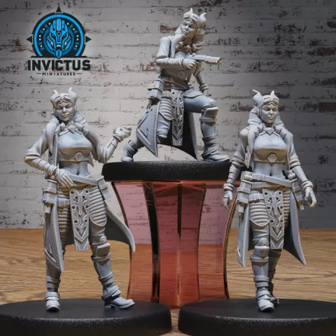 Smuggler Alien Female Set / Galactic Pirate / Space Bandit / Cosmic War / Star Battle Army / Cyberpunk Trooper Attack / Humanoid Corsair / Sci-Fi Encounter by Epic-Miniatures