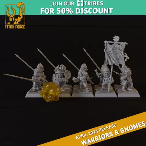 Gnome Infantry - Norse and Gnomes - Titan Forge Miniatures April 2024 by Titan Forge Miniatures