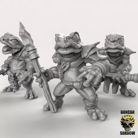 Frog Folk with Spears (Pre Supported) by Duncan Shadow