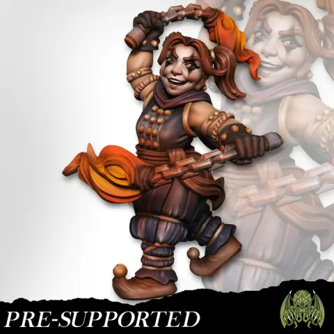 Marlinn Surefoot [PRE-SUPPORTED] Female Dwarf Juggler by Miniatures of Madness