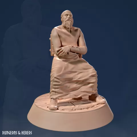 Sitting Man: Townsfolk - Sitting Man - Man - Male - Old Man - Man Character - Man NPC - Male NPC by A Bard's Tale