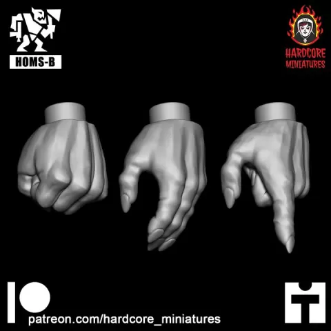 Space Orcs Basic Hands 1 by Hardcore Miniatures