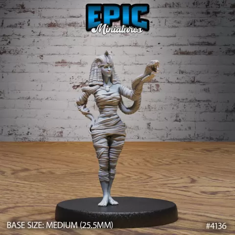 Cleopatra Mummy Lady Snake / Egyptian Queen / Undead Warrior / Desert Ruler / Sand Encounter / Crypt Beast by Epic-Miniatures