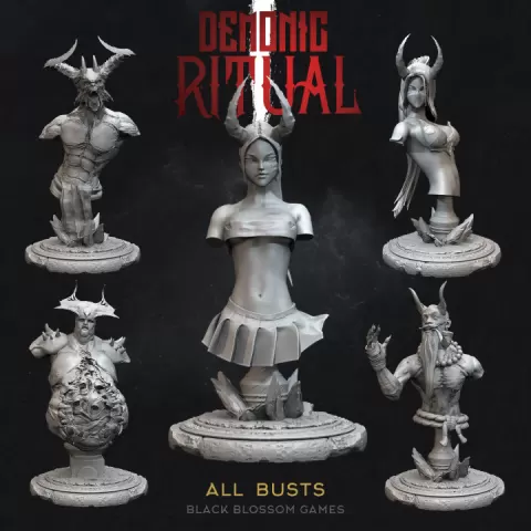 DEM012 All Busts Collection :: Demonic Ritual I :: Black Blossom Games by Black Blossom Games