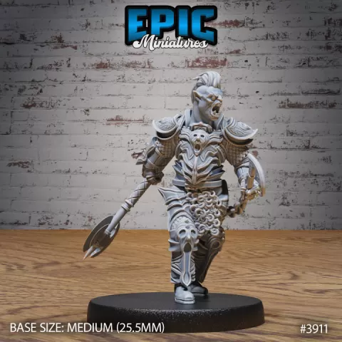 Black Guard Orc Walking / Green Skin Lord / Male Humanoid Warrior / Beast Tamer / Demonic Dragon Fighter / Evil Drake Army by Epic-Miniatures