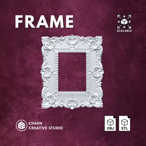 Imperial Shell Frame: Robust Relief - STL OBJ - Scalable - VV-FR-005