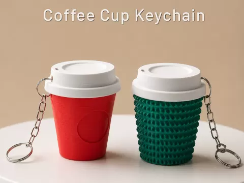 Coffee Cup Keychain, 3D Pill Boxes,2 Model Studded & Regular - Woow Concept 3D