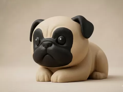 Chubby Pug Keychain / Desk Companion