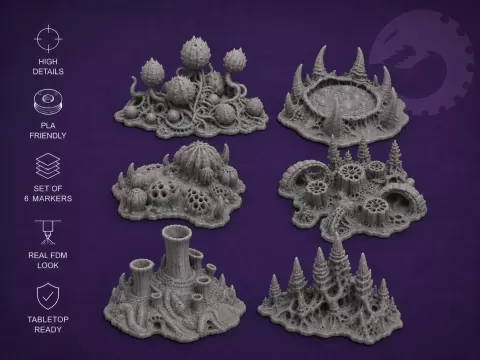 Tyranide Hive Objective Markers / Base Decor
