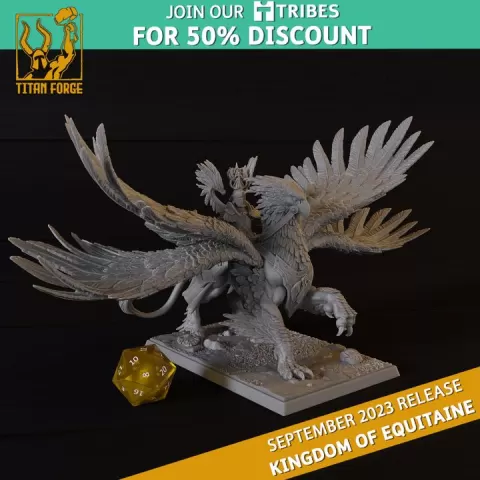 Hippogriff - Kingdom of Equitaine - Titan Forge Miniatures September 2023 by Titan Forge Miniatures